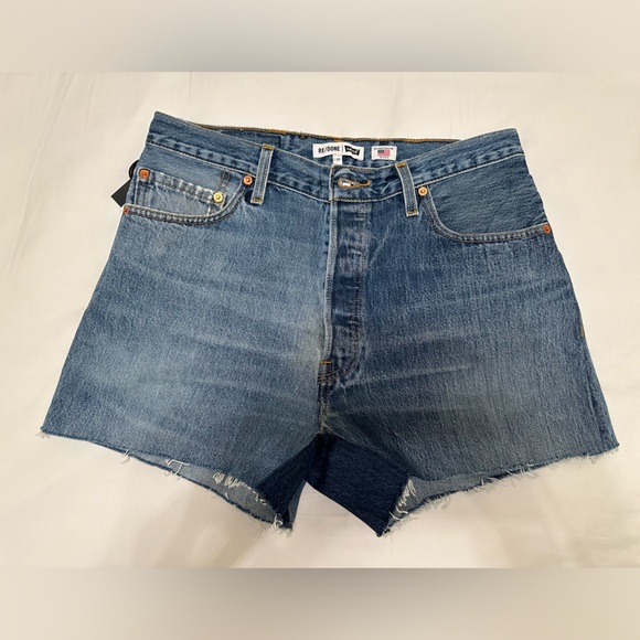Re/Done Levi’s 90’s Crop Low Slung Short Size 27 - Picture 2 of 12